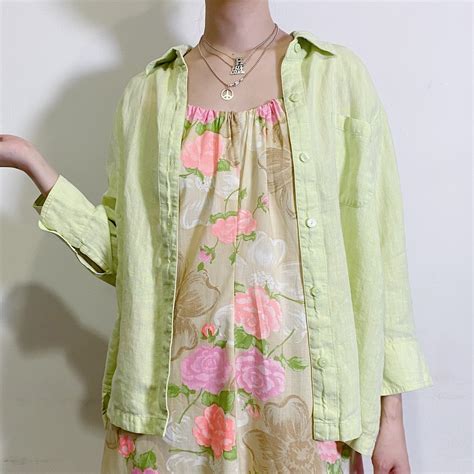 Lime green linen shirt | LEMON