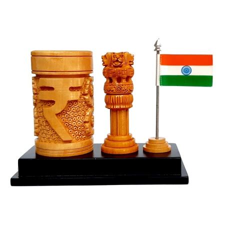 Carving Ashoka pillar with Pen holder & Flag (Product Code 1305) at Rs ...