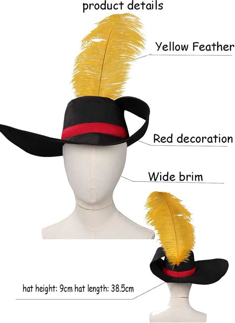 Seaehey Puss in Boots Hat Musketeer Hat Black with | Ubuy India