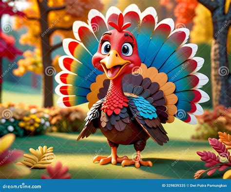 Turkey Feather Colors Cartoon