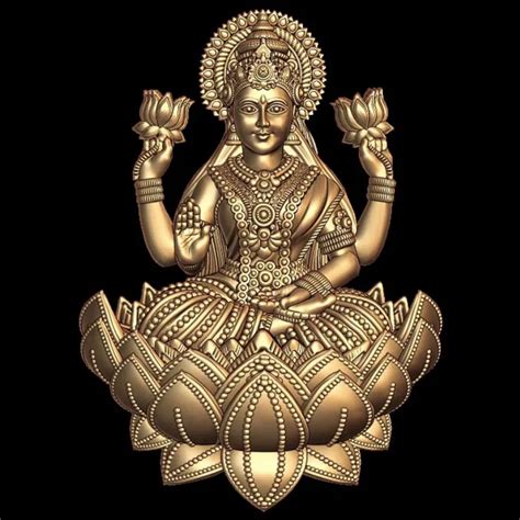 Dhanalaxmi 3D Model STL File for Jewelry - Divine Pendant Design