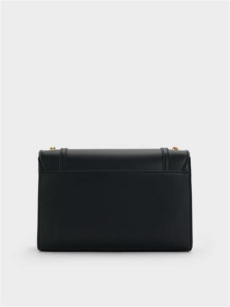 Black Shalia Chain-Strap Shoulder Bag - CHARLES & KEITH IN