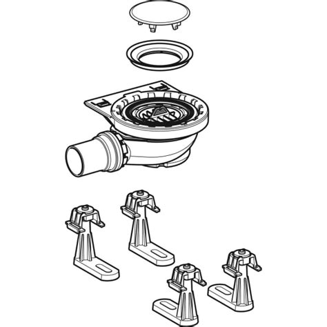 Geberit shower drain with 4 feet, for Setaplano shower surface, depth ...