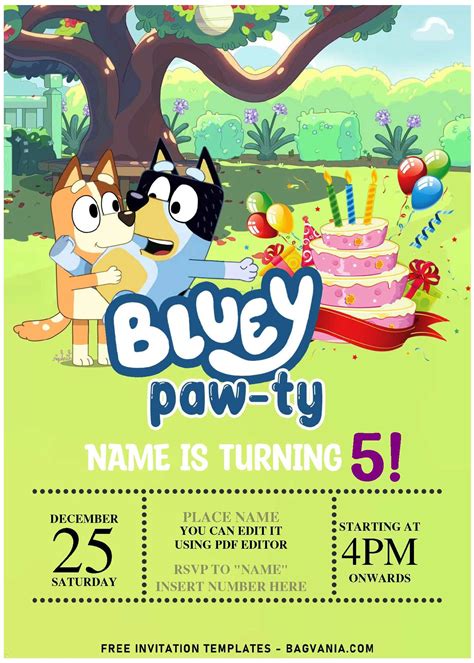 Printable Bluey Invitations - Google Calendar Alternatives