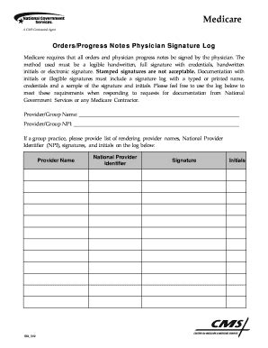 Physician Signature Log - Fill and Sign Printable Template Online