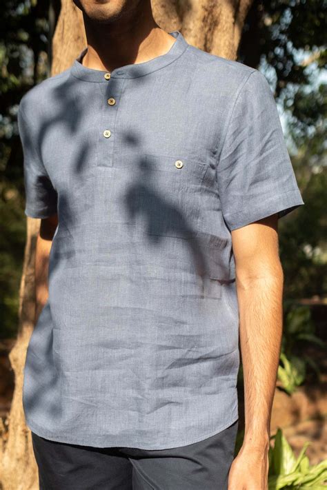 Bandhgala | The Linen Bandhgala Wildflower Blue