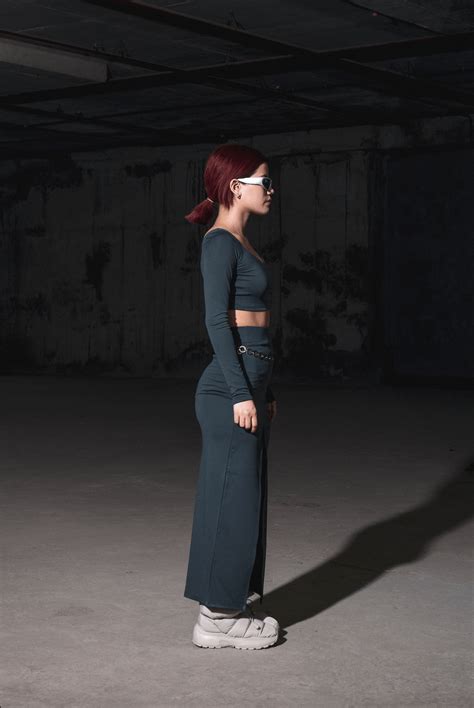 Long Skirt- Dark Grey High Slit Long Skirt - skirt for womens