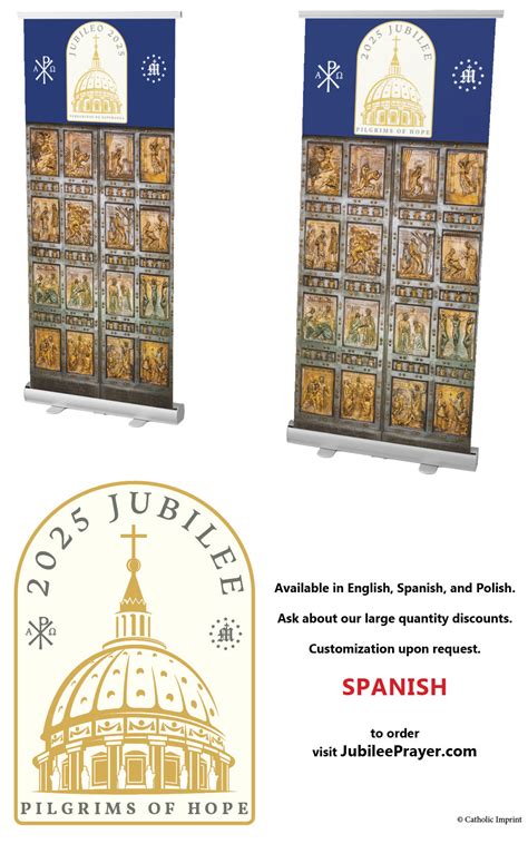 2025 Jubilee Holy Door Retractable Banner in Spanish - Catholic Imprint