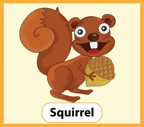 tarjeta de palabra inglesa educativa de ardilla 2747425 Vector en Vecteezy