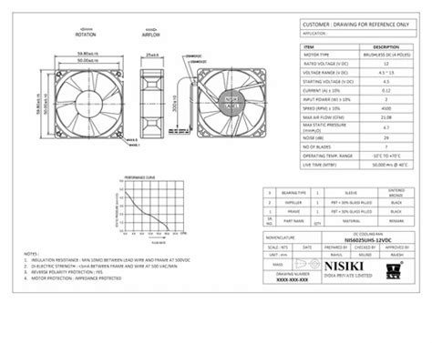 Nisiki Cooling Fan - 22/19W Air Cooling Fan NIS12038HS2WES, 230VAC with ...