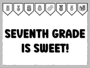 SEVENTH GRADE IS SWEET! Pineapple Bulletin Board Kit school resource by ...