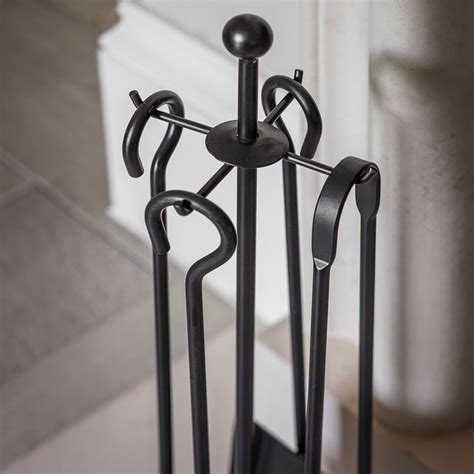 Buy Four piece steel fireside tool set - black: Delivery by Waitrose Garden