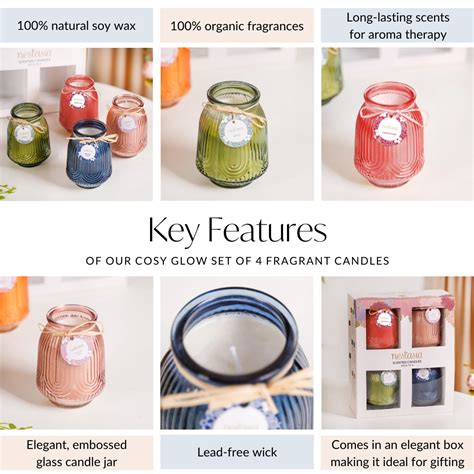 Cosy Glow Set Of 4 Fragrant Candles Online - Premium Candle | Nestasia