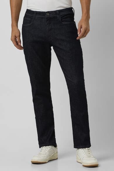 Buy Men Navy Dark Wash Regular Fit Jeans Online - 39826536 | Van Heusen