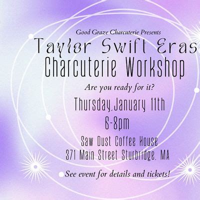 Taylor Swift Eras Charcuterie Workshop, Saw Dust Coffee House & Dessert ...