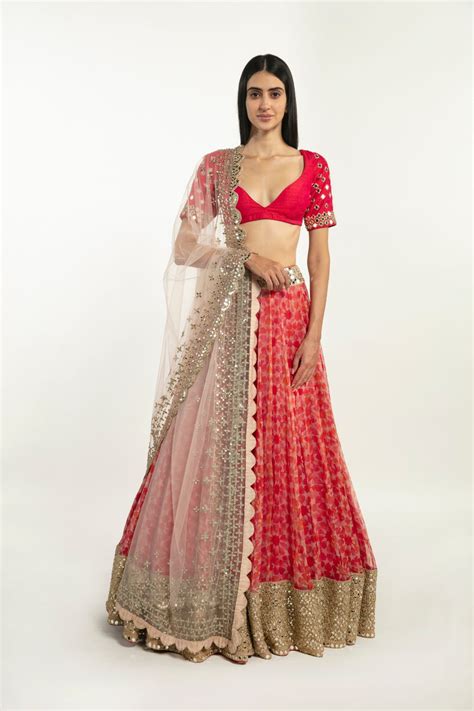 Pink Printed Lehenga Set – abhinavmishra