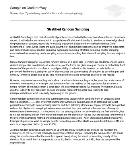 Image result for Random Sampling Example Essay