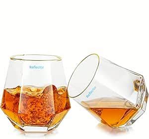Reflector Premium Old Fashioned Crystal Whisky Glasses Set of 4 | 310ML ...