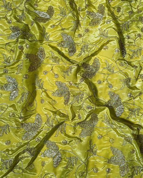 French Work | Art Silk | Light Lemon Yellow | Balaji Cutpiece