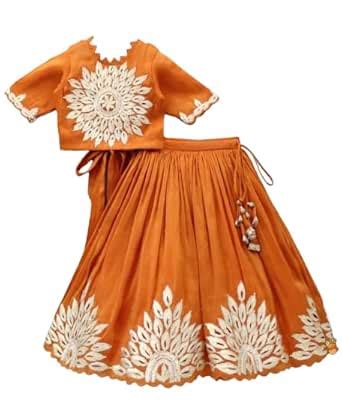 Buy Bridezilla Fab Girls Heavy Embroidered Thread work Taffeta Silk ...