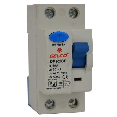 Gelco 2-Pole RCCB, Perfect For Main Switch/MCB, Up to 63Amp Load Capac ...