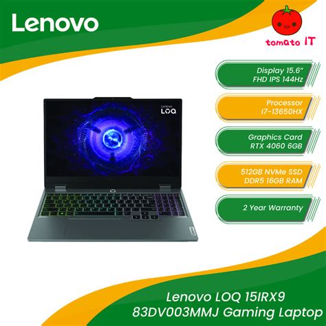 LENOVO LOQ 15IRX9 83DV003MMJ Gaming Laptop (15.6"/FHD/IPS/144Hz/I7-13650HX/RTX 4060 6GB/512GB ... - size of lenovo loq 15irx9
