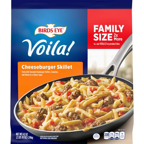Birds Eye Voila! Family Size Cheeseburger Skillet, Frozen Meal, 42 oz ...