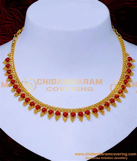 Buy Elegant One Gram Gold Coral Necklace Designs for Women