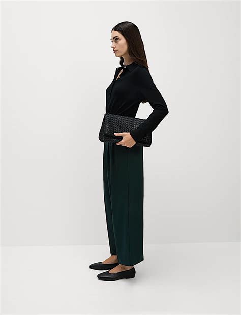 Buy Pleat Front Wide Leg Trousers at Marks & Spencer
