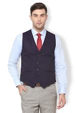 Buy Men Purple Textured Party Waistcoat Online - 365232 | Van Heusen