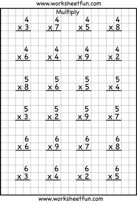 Single Digit Multiplication Printable Worksheets - WorksheetsCity