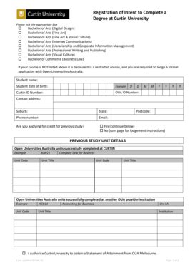 Curtin University Degree Registration Form - Fill Out, Sign & Share ...