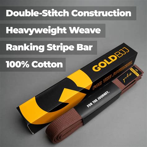 Buy Gold BJJ Jiu Jitsu Belt - Premium Belts with Rank Bar for Stripes ...