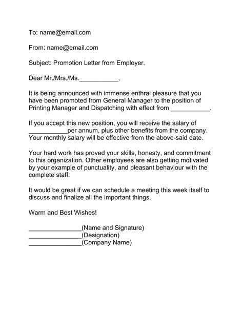 Image result for Promotion Letter Sample