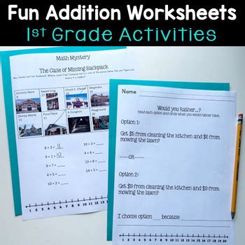 Image result for First Grade Fun Math Worksheets Addition Fluency
