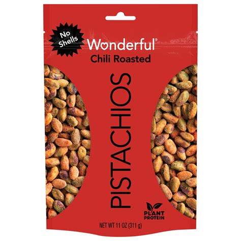 Wonderful Pistachios No Shells Chili Roasted Resealable Pouch, 11 Oz ...