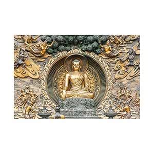 ZANKHI Art Golden Buddha Embossed Painting Sparkle Coated Self Adhesive ...