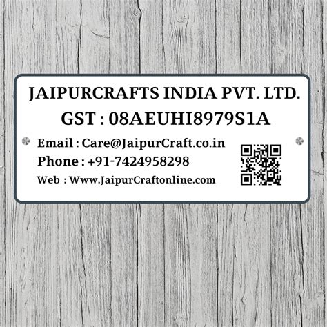 Webelkart Premium Acrylic Business GST Name Plate with QR Code, 12 x 6 ...