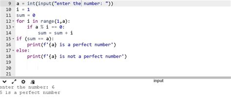 Image result for Print All Perfect Numbers in Range of 10000 Python