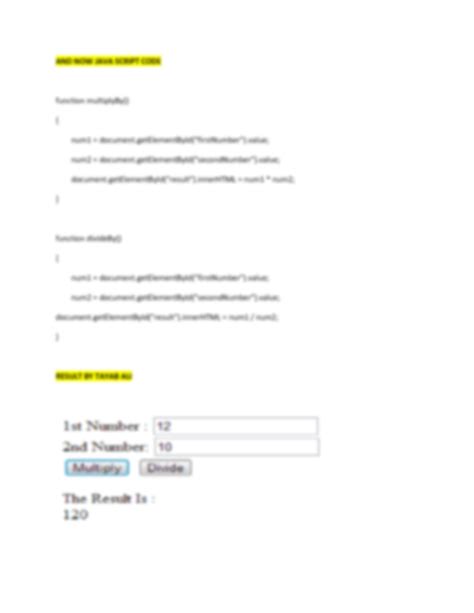 Image result for JavaScript Function to Perform Multiplication