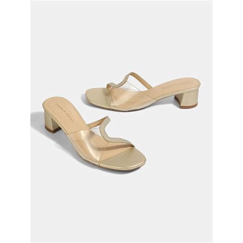 Buy Lemon & Pepper Women Gold Fancy Slide Heels Online