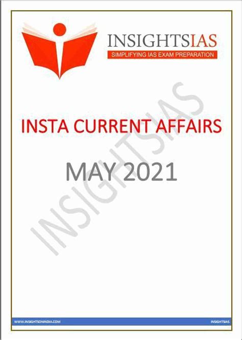 Insights IAS Current Affairs May And June 2021 In English For IAS ...