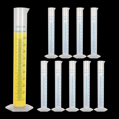 Buy Salco 10 Pack 100ml Graduated Cylinder, Transparent Measuring ...
