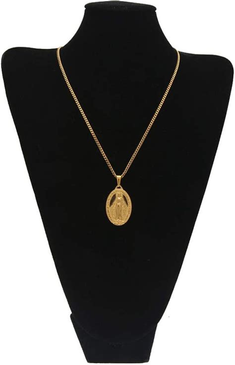 Buy JAJAFOOK Gold Plated Hip Hop Cross Virgin Mary Necklace Medallion ...