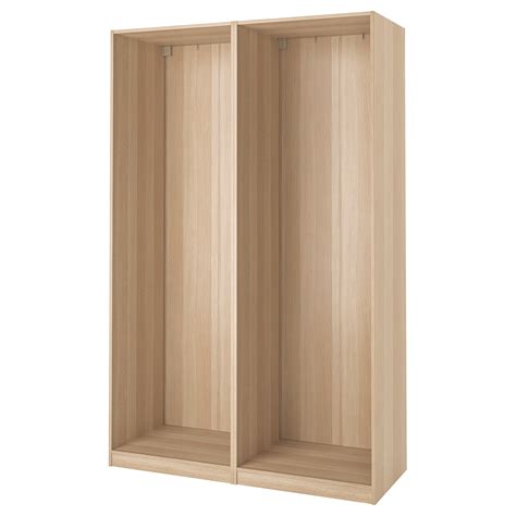 PAX 2 wardrobe frames, white stained oak effect, 150x58x236 cm (587 ...