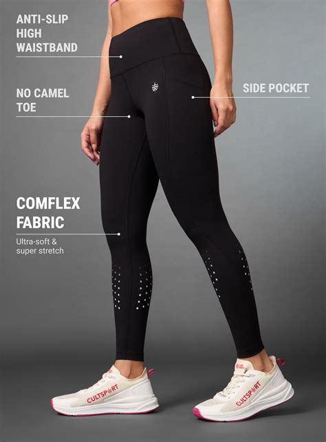 Buy Women's Black Ultimate COMFlex Run Tights Online in India | Cult Store