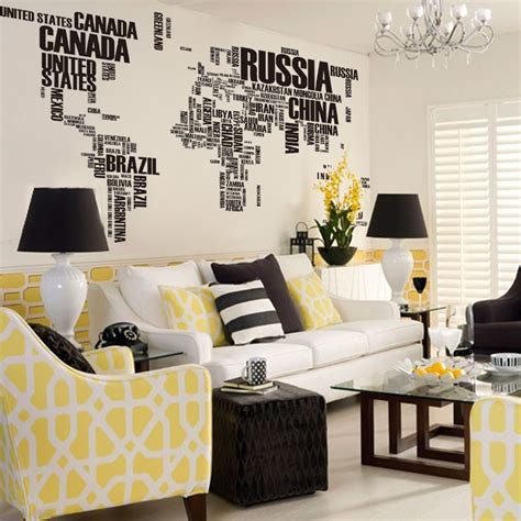 hayabusa TM "World map"Wall sticker English letters map of the world ...