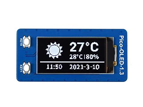 Buy Waveshare 1.3inch OLED Display for Raspberry Pi Pico, 64×128 Pixels ...