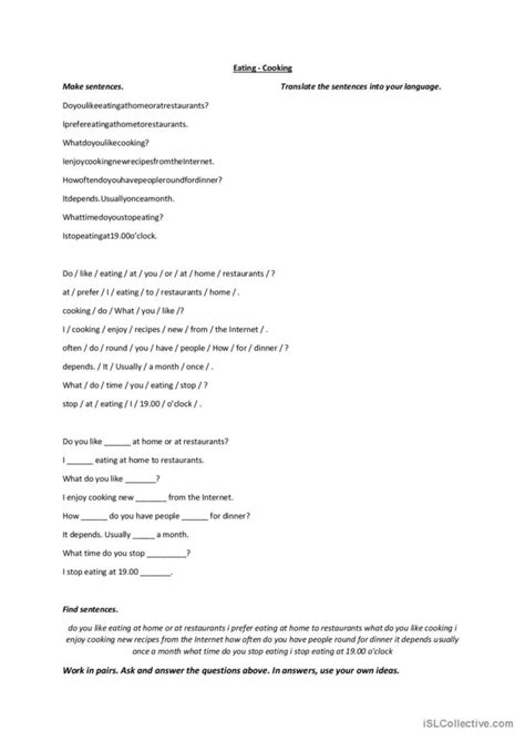 Image result for ESL Cooking Examples