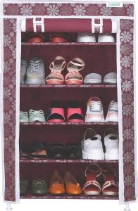 FLIPZON Premium 5-Tiers Shoe Rack/Multipurpose Storage Rack, Maroon ...